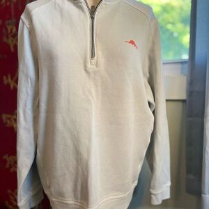 Tommy Bahama White Zip-Up Sweater